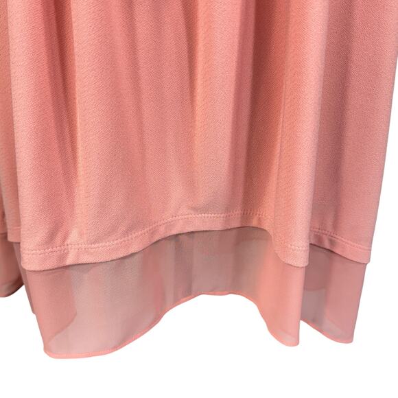 Alfani 1X-Large Top Sleeveless Stretch Hi-Low Hem Scoop Neck Embellished Coral - Picture 3 of 9